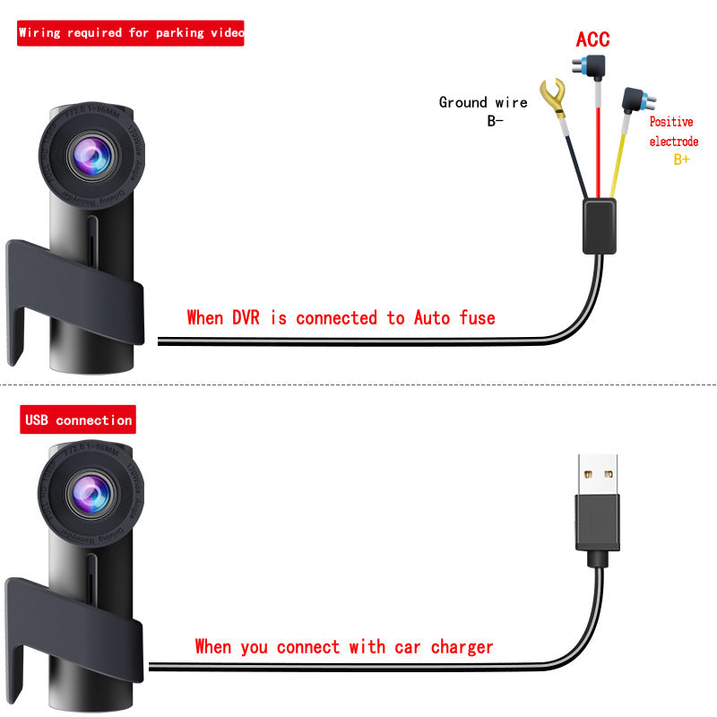 ProGuard Smart WiFi Dual Dash Cam - HD Night Vision, Front & Rear Recording